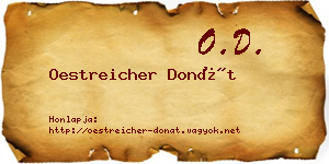 Oestreicher Donát névjegykártya
